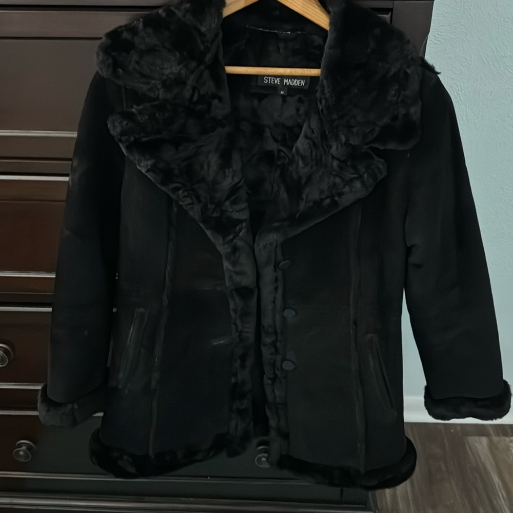 Steve Madden suede and faux fur coat